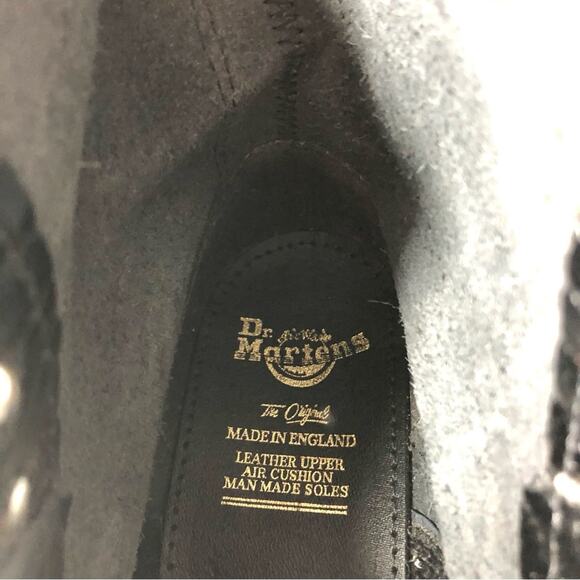 NEW Vintage Dr Martens Croc Patent Leather Knee High Square Toe Heeled Boots 7 - Picture 13 of 14